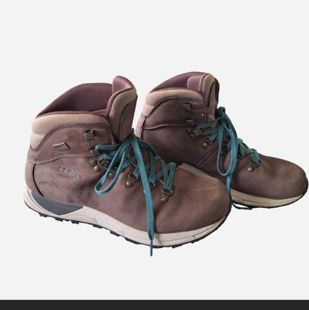 L.L. Bean Women's Brown Hiking Shoes with Teal Laces